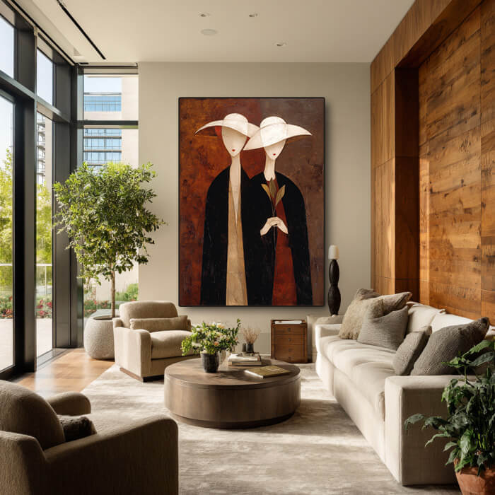 Shadows of Modigliani - Modern Abstract Figurative Wall Art