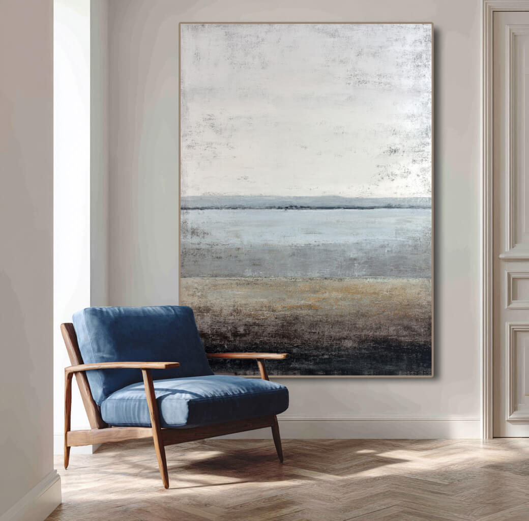 Shallow Shore Impression - Modern Abstract Horizon Wall Art
