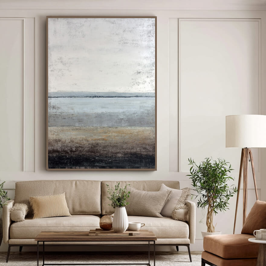 Shallow Shore Impression - Modern Abstract Horizon Wall Art