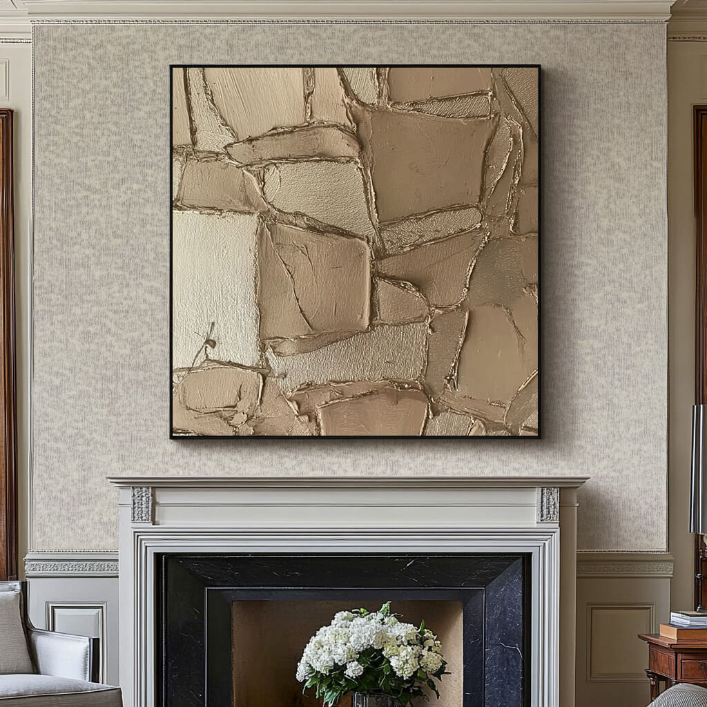 Silent Folds - Large Abstract Hand Painted Wabi Sabi Wall Art