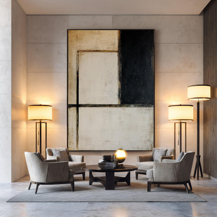 Silent Partition - Large Modern Bauhaus Style Geometric Wall Art