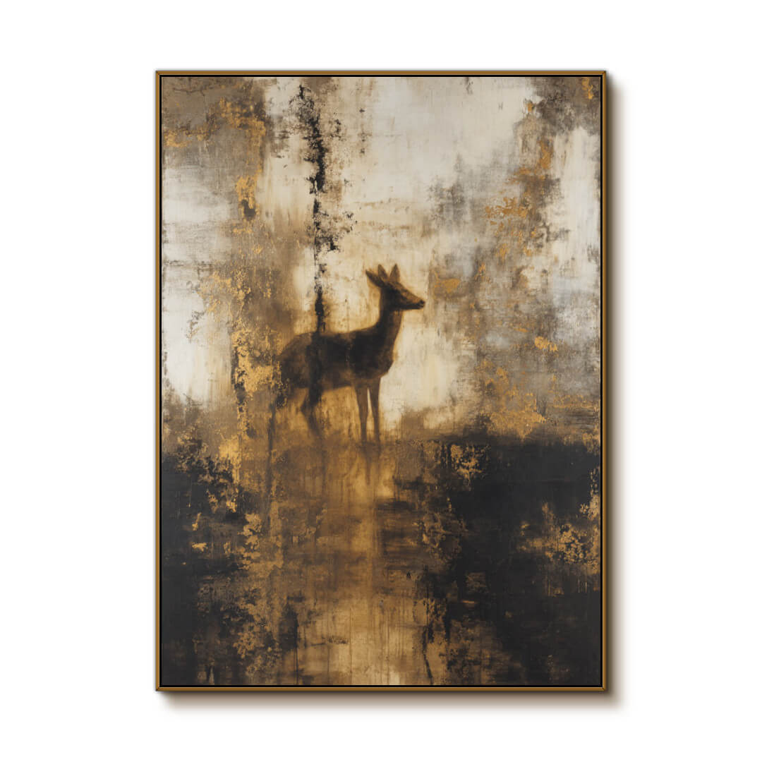 Spirit of the Wilderness - Large Wabi Sabi Texture Animal Silhouette Wall Art