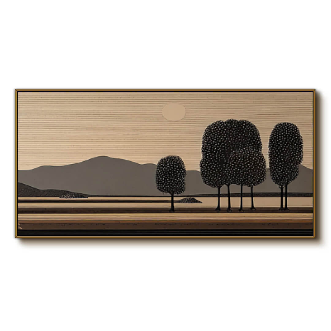 The Combed Horizon - Large Wabi Sabi Abstract Landscape Wall Art