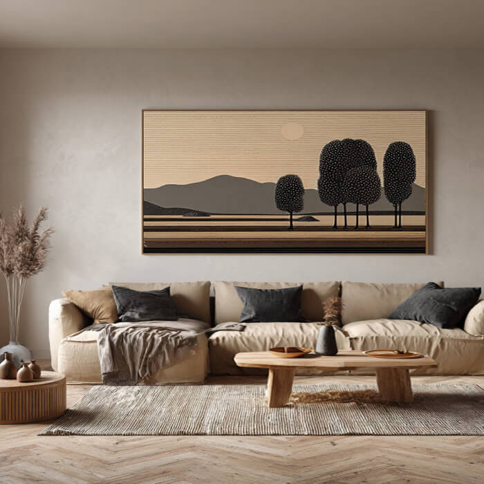The Combed Horizon - Large Wabi Sabi Abstract Landscape Wall Art