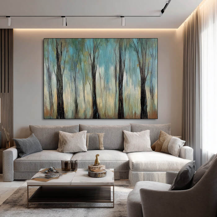 The Ethereal Forest - Large Modern Abstract Forest Oil Painting