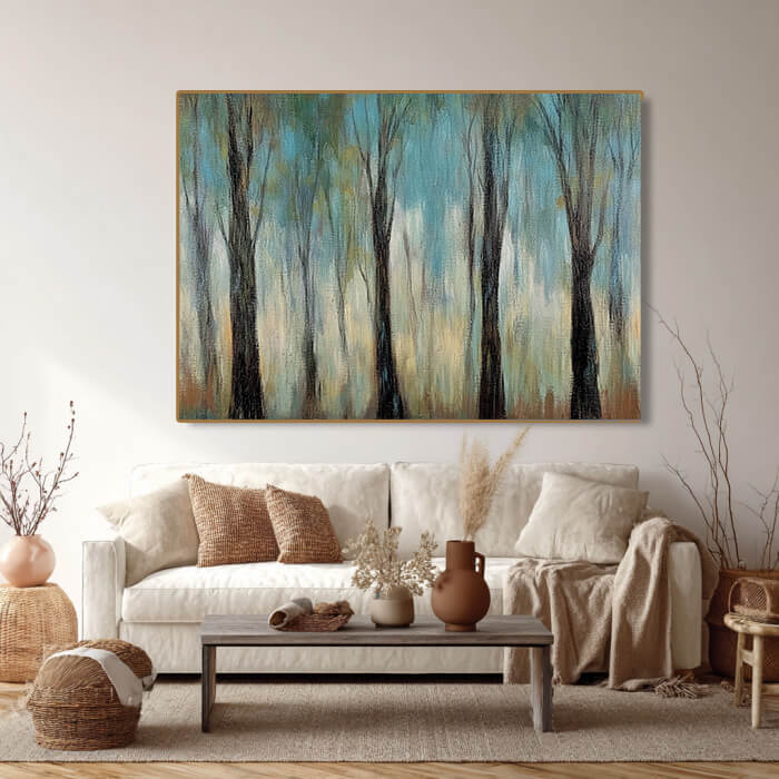 The Ethereal Forest - Large Modern Abstract Forest Oil Painting