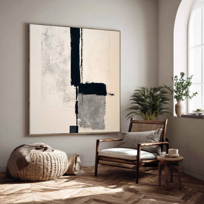 The Fulcrum of Balance - Large Wabi Sabi Geometric Abstract Wall Art