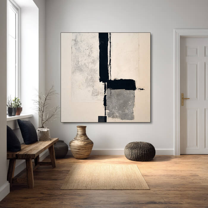 The Fulcrum of Balance - Large Wabi Sabi Geometric Abstract Wall Art
