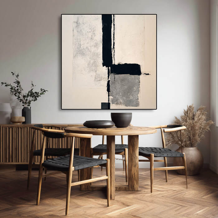 The Fulcrum of Balance - Large Wabi Sabi Geometric Abstract Wall Art