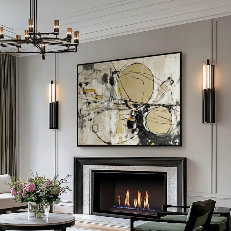 The Golden Trajectory - Large Modern Minimalist Abstract Geometric Wall Art