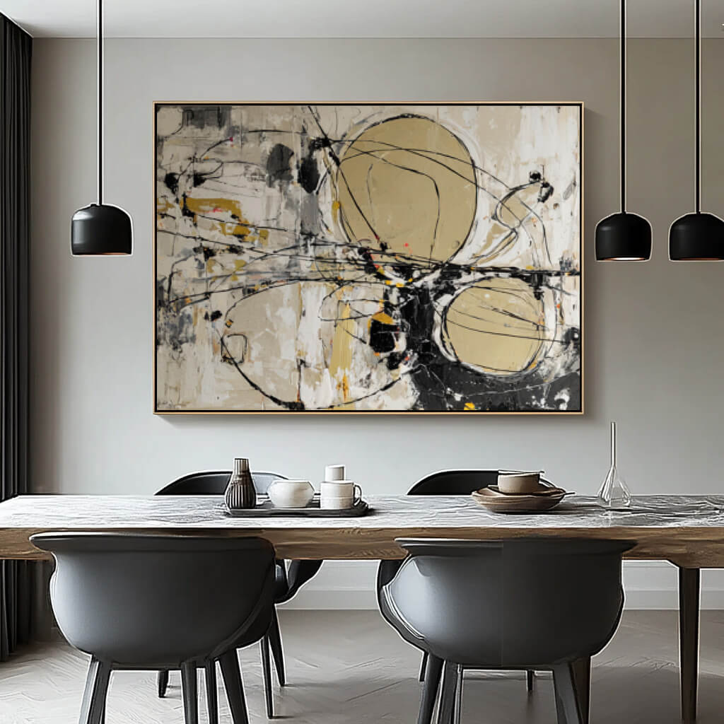 The Golden Trajectory - Large Modern Minimalist Abstract Geometric Wall Art