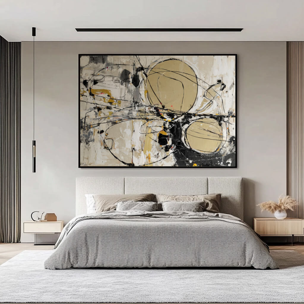 The Golden Trajectory - Large Modern Minimalist Abstract Geometric Wall Art