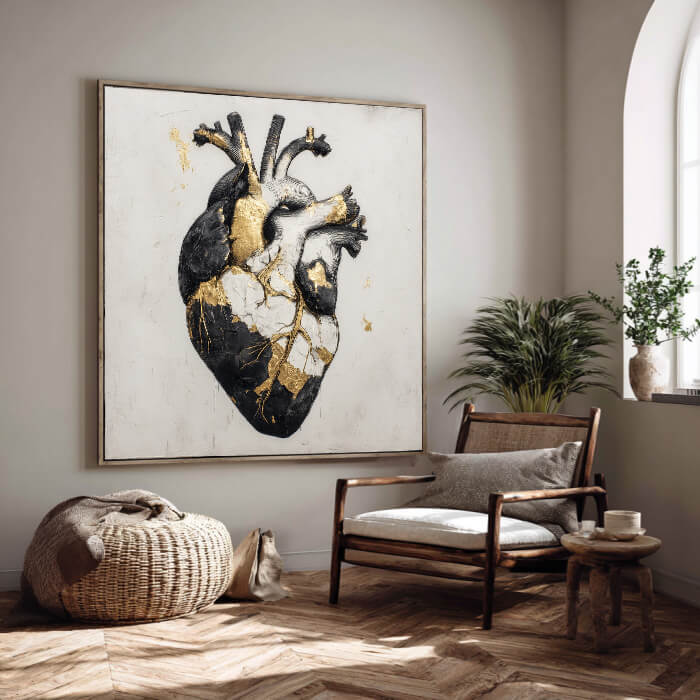 The Immortal Chamber - Hand painted Abstract Heart Wall Art