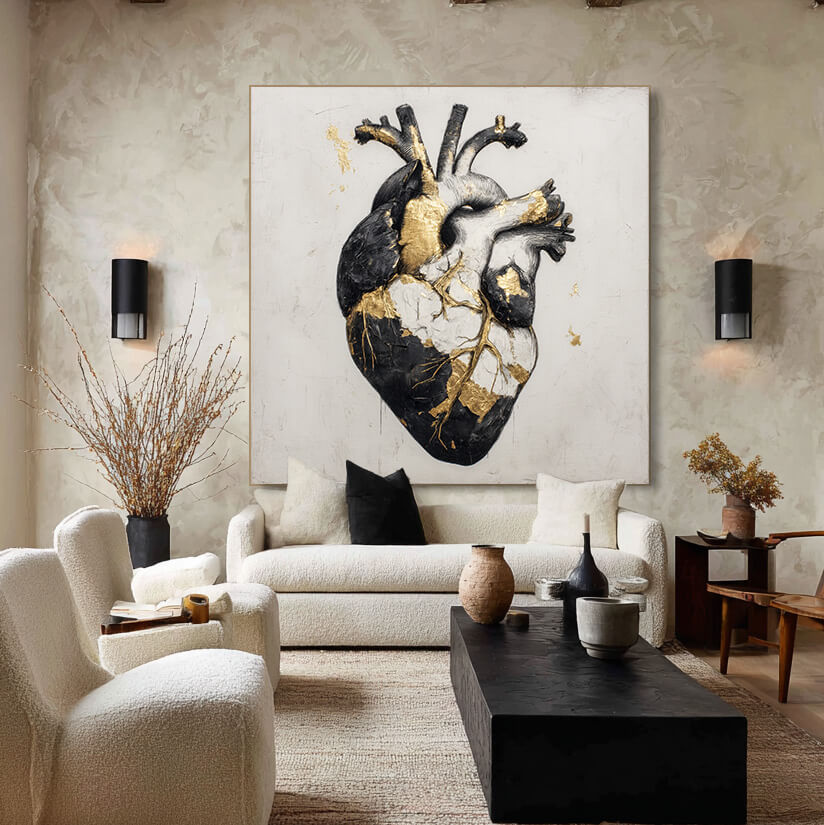The Immortal Chamber - Hand painted Abstract Heart Wall Art