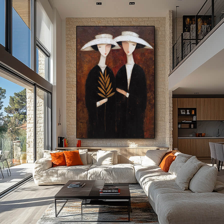 The Moonlight Brims - Modern Abstract Female Portrait Wall Art