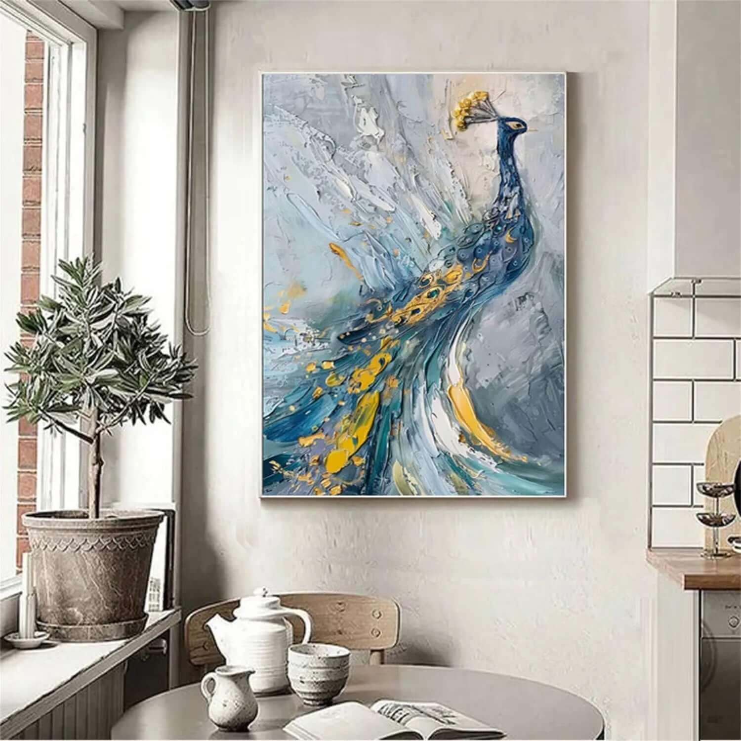 The Plume Parade - Abstract Peacock Canvas Art