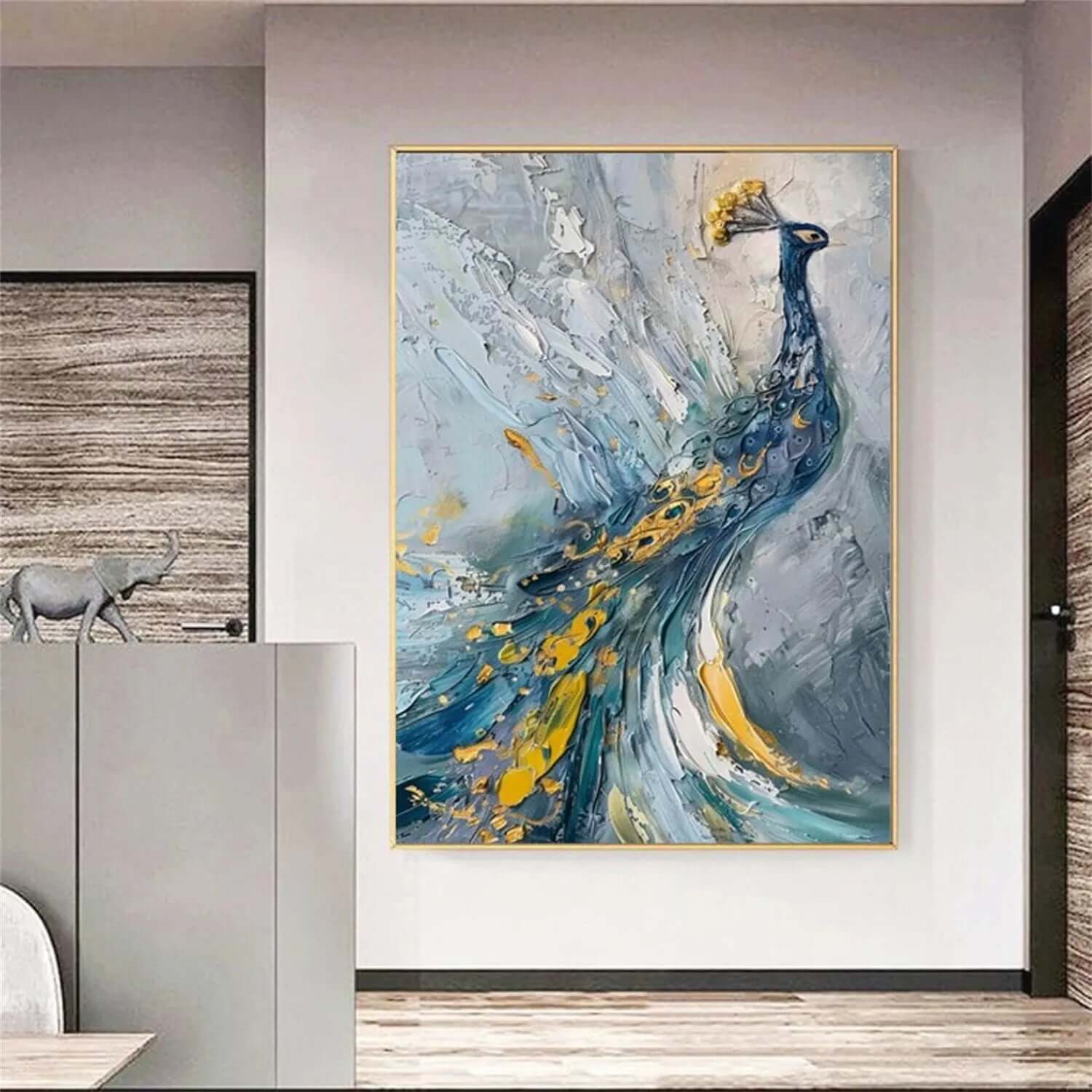 The Plume Parade - Abstract Peacock Canvas Art