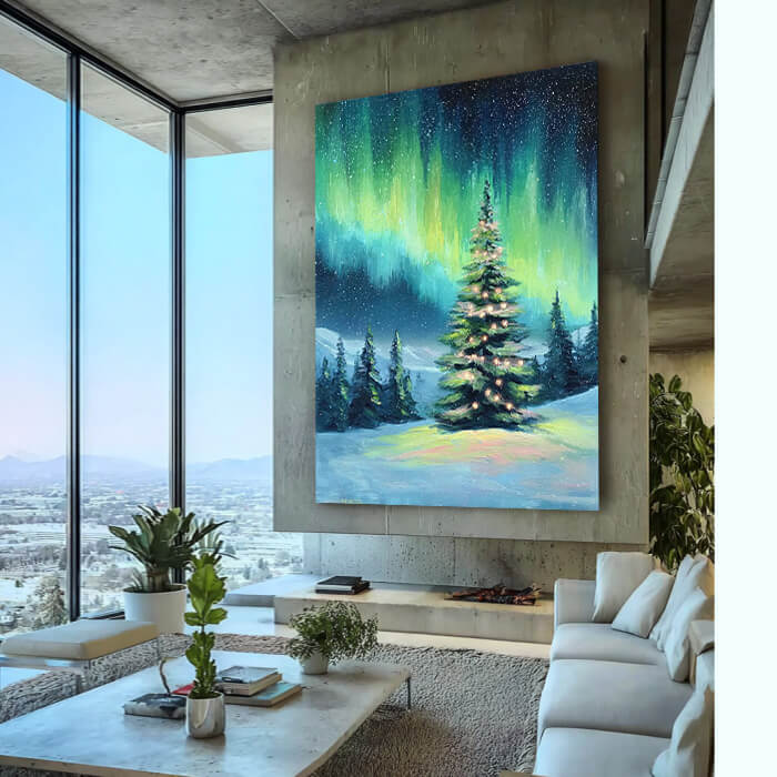 Tree of Aurora I - Large Christmas Tree Wall Art