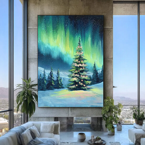 Tree of Aurora I - Large Christmas Tree Wall Art