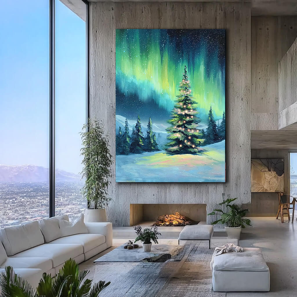 Tree of Aurora I - Large Christmas Tree Wall Art