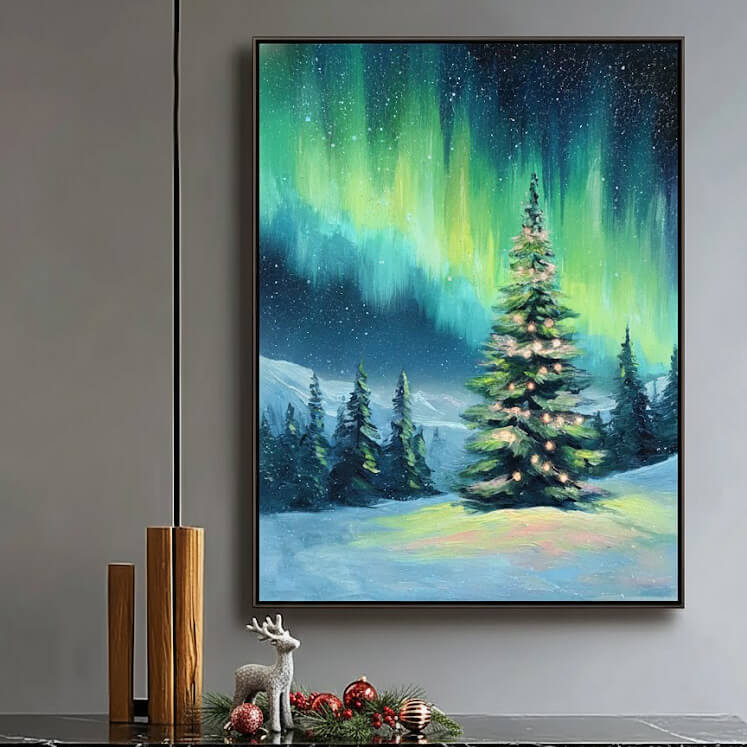 Tree of Aurora I - Large Christmas Tree Wall Art