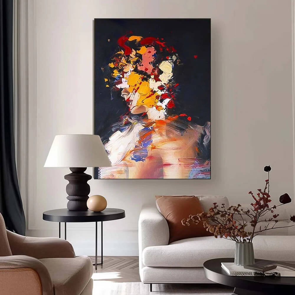 Unfinished Beauty - Colorful Abstract Woman Portrait Art