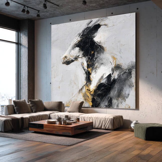 Untamed Pulse - Large Hand Painted Textured Animal Abstract Wall Art