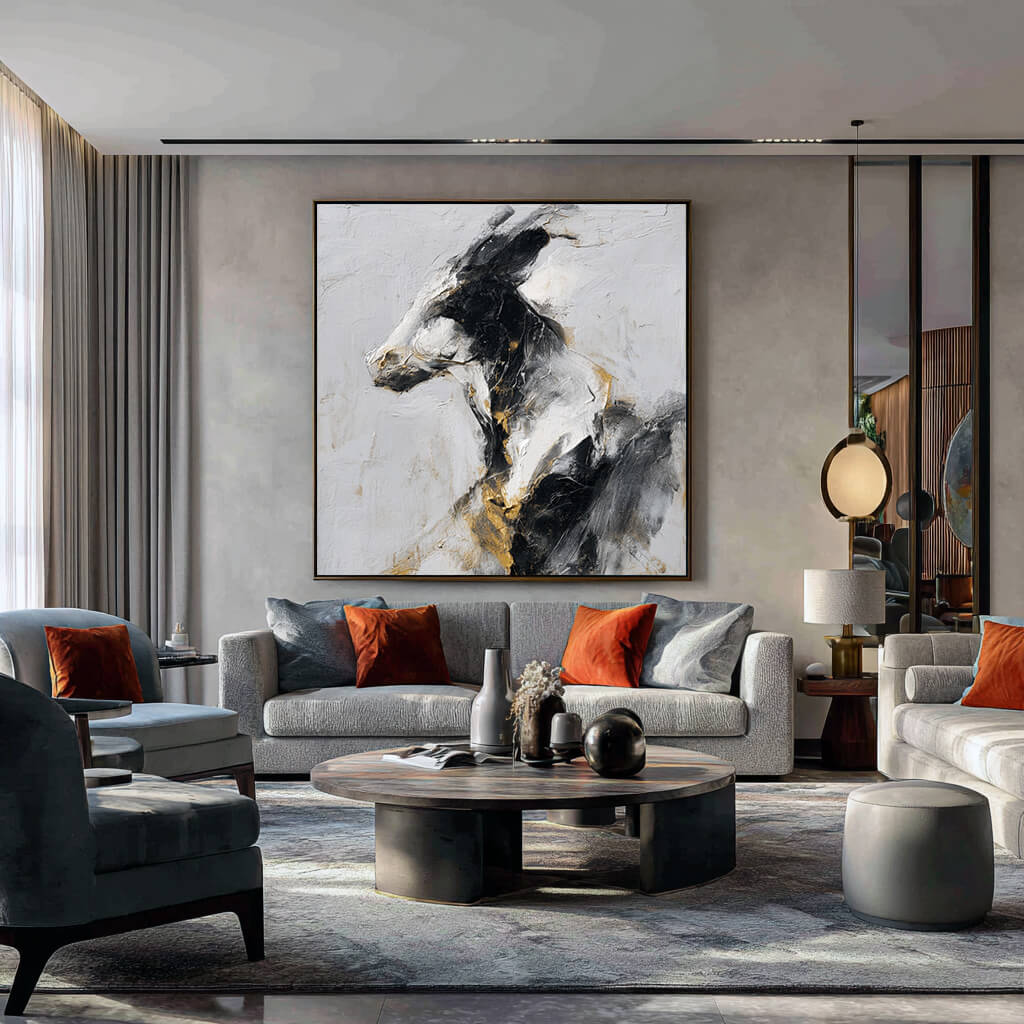 Untamed Pulse - Large Hand Painted Textured Animal Abstract Wall Art