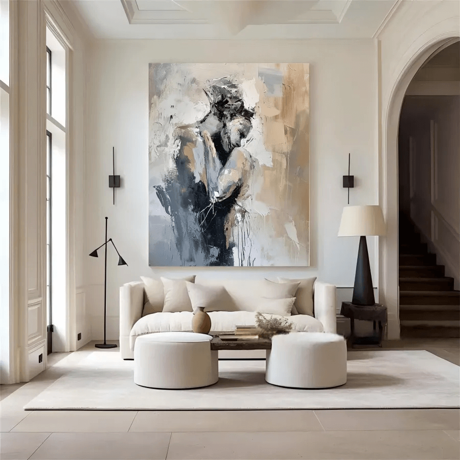What the Heart Knows - Modern Embrace Abstract Art Painting