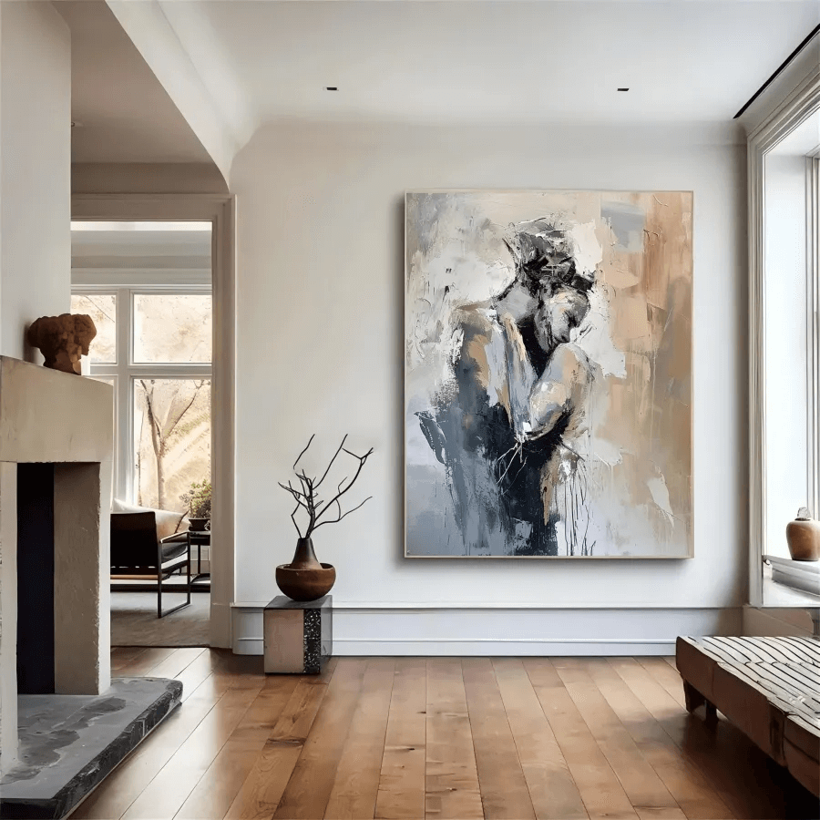 What the Heart Knows - Modern Embrace Abstract Art Painting