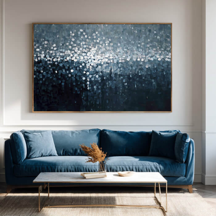 Winter Solitude - Large Abstract Grey and Black Wall Art