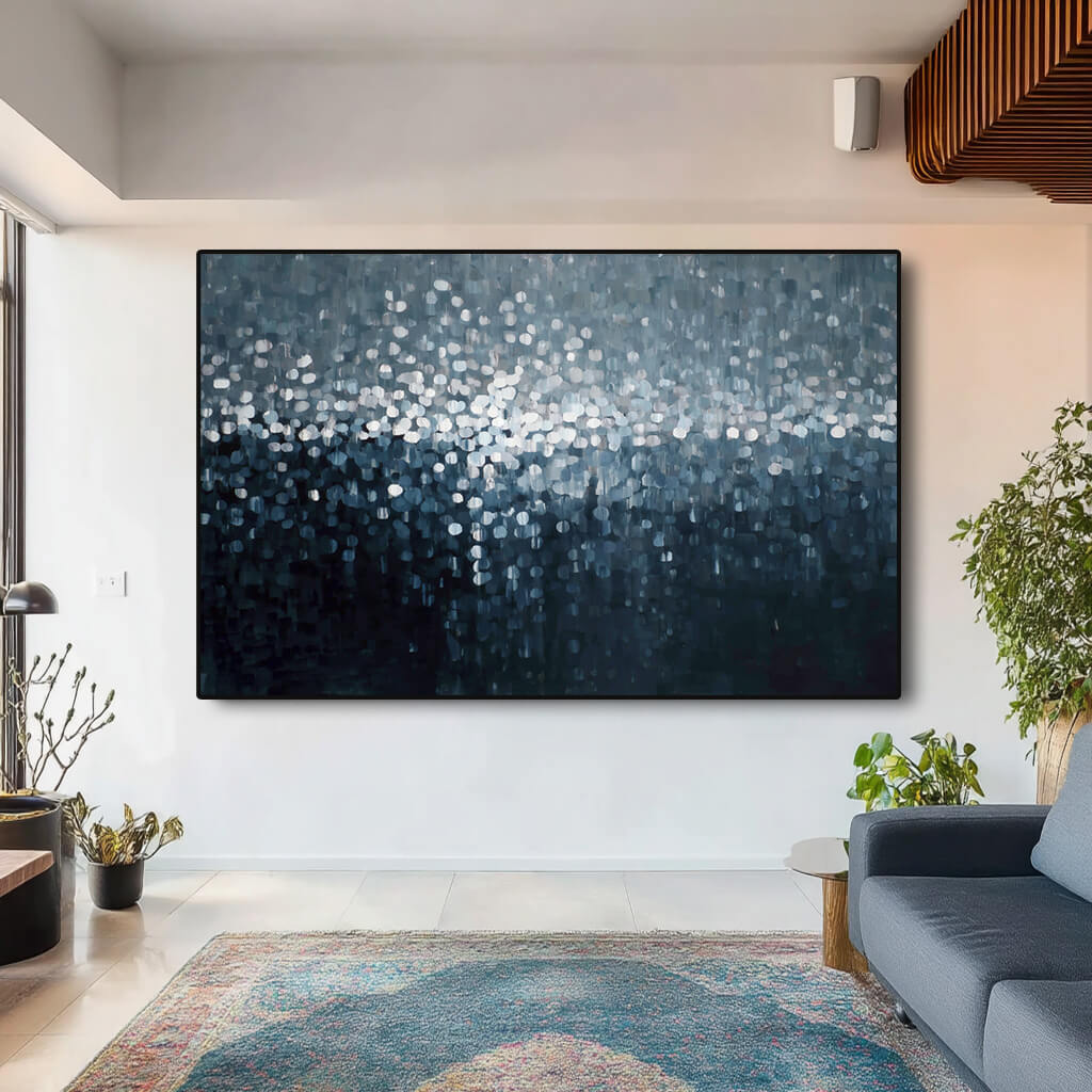 Winter Solitude - Large Abstract Grey and Black Wall Art