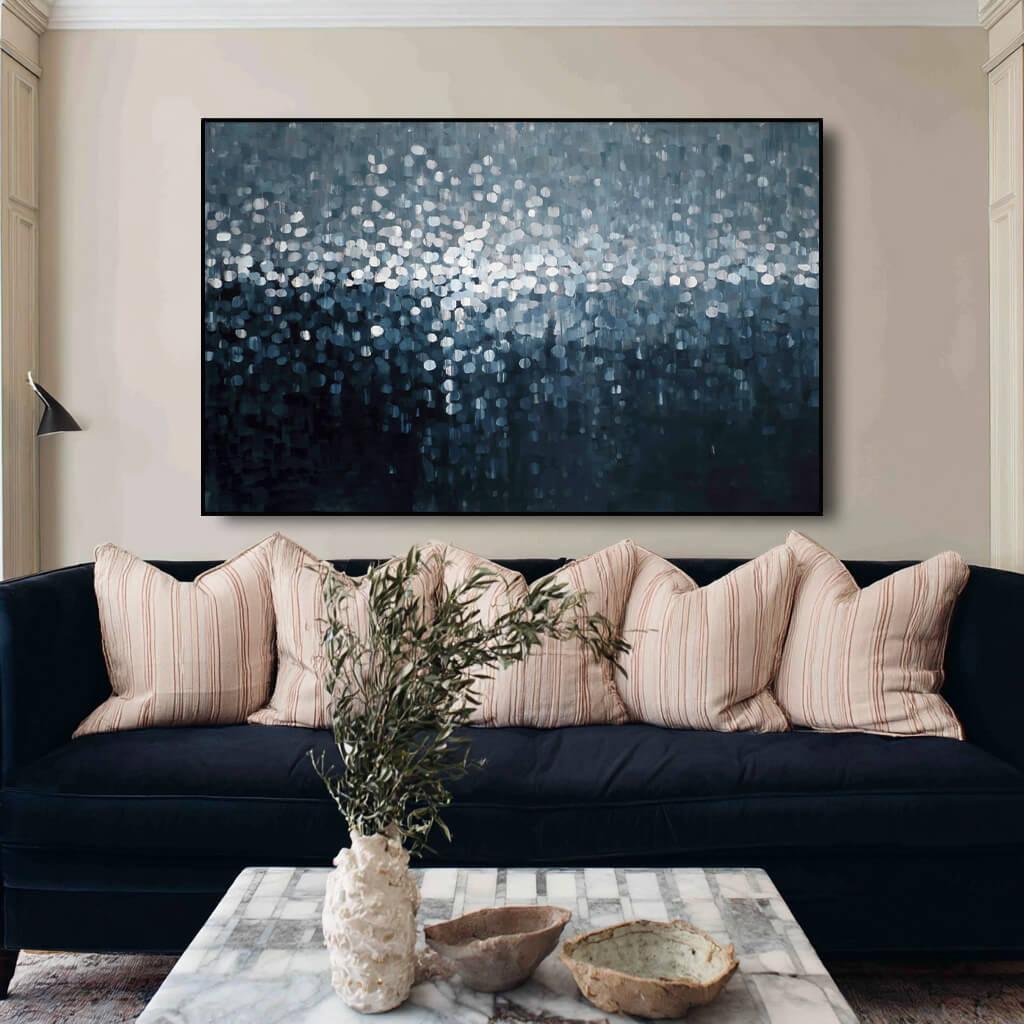 Winter Solitude - Large Abstract Grey and Black Wall Art