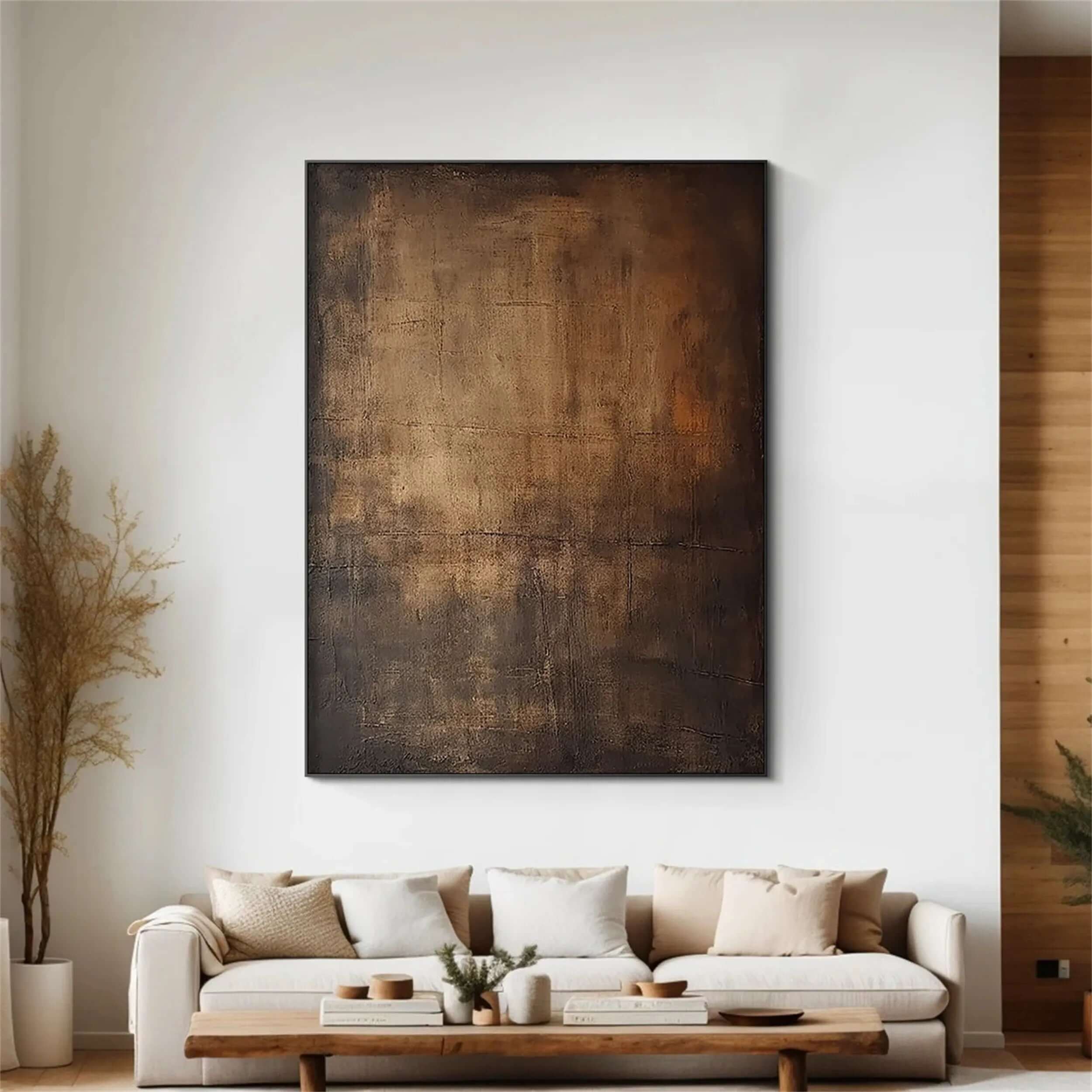Worn Down - Minimalist Bronze Abstract Canvas Art