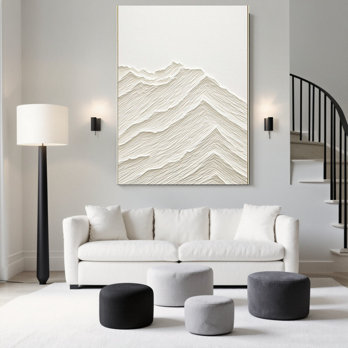 Textured Peaked Mountain Wall Art