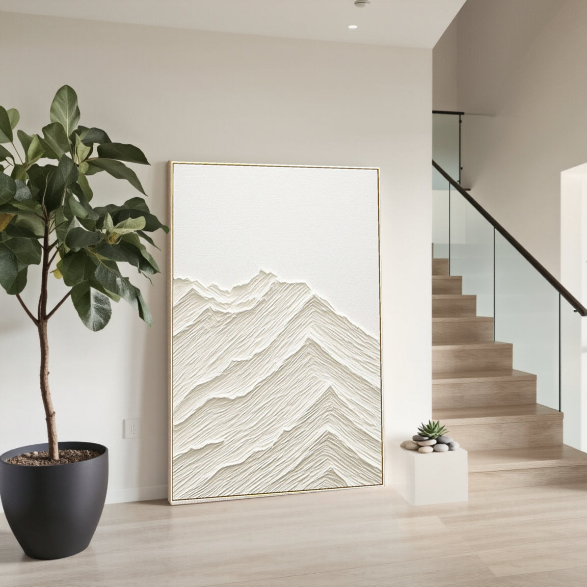 Textured Peaked Mountain Wall Art