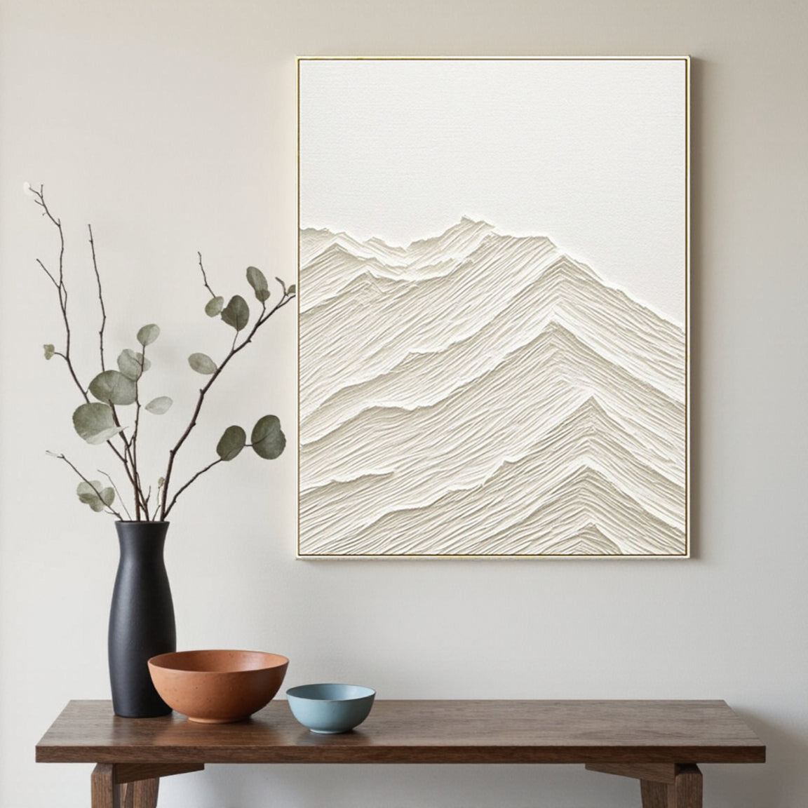 Textured Peaked Mountain Wall Art