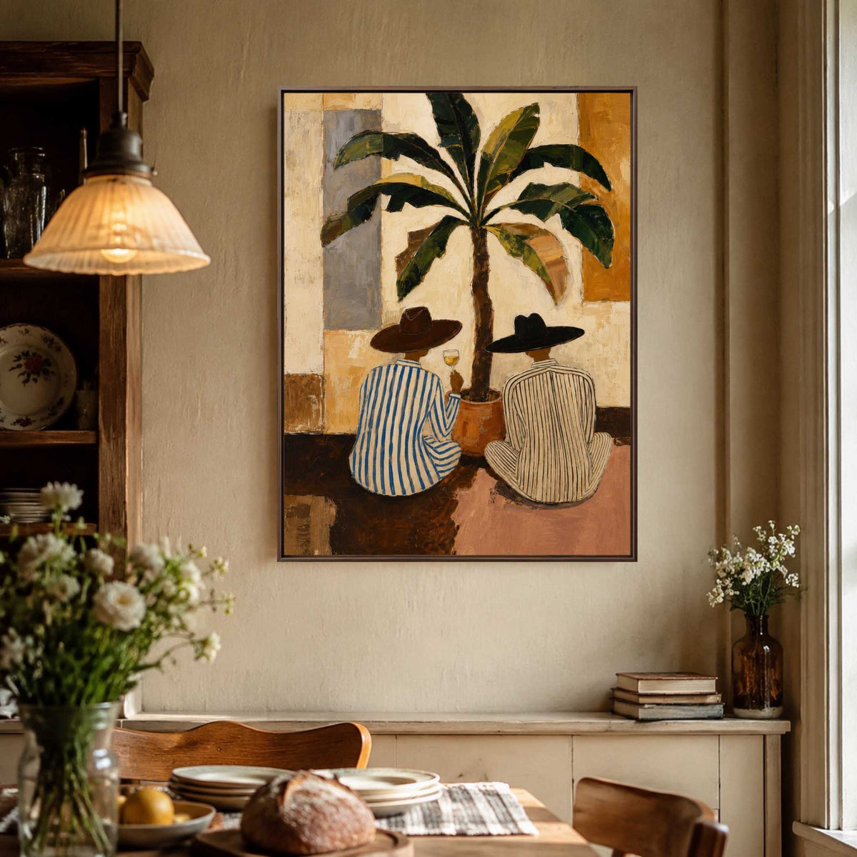 Contemporary Folk Art | Companions Beneath the Palm