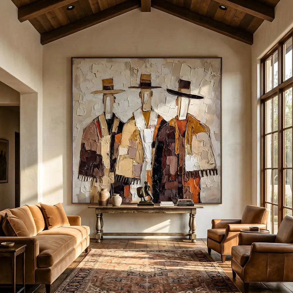 Gentlemen Trio - Textured Abstract Canvas Art