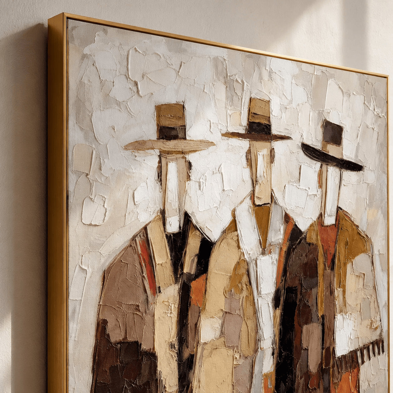Gentlemen Trio - Textured Abstract Canvas Art