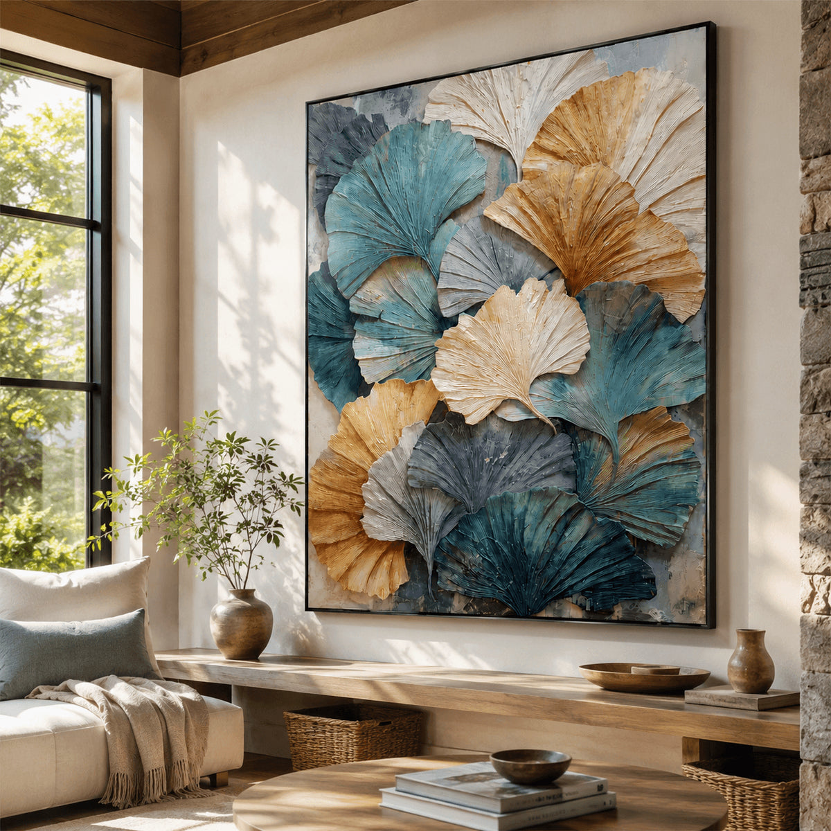 Contemporary Botanical | Autumn Ginkgo Leaves