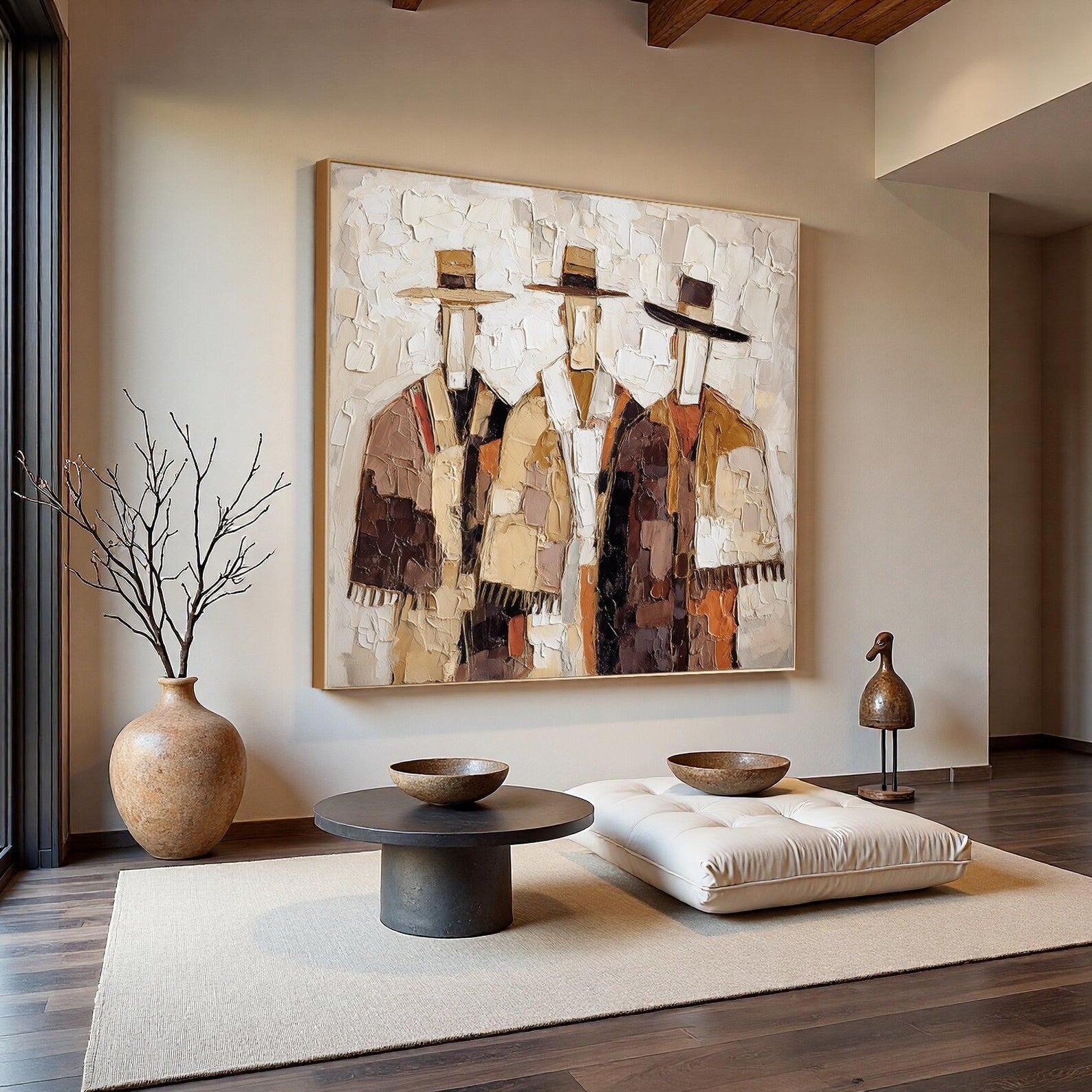 Gentlemen Trio - Textured Abstract Canvas Art
