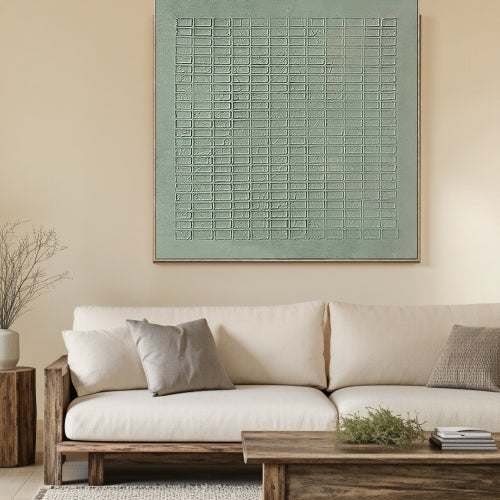 Textured Sage Grid Wall Art