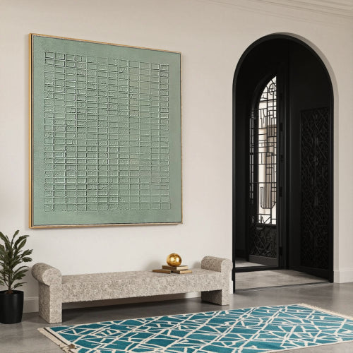 Textured Sage Grid Wall Art