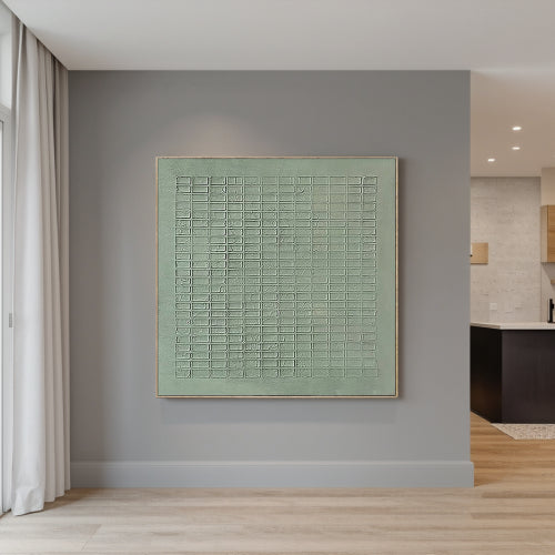 Textured Sage Grid Wall Art