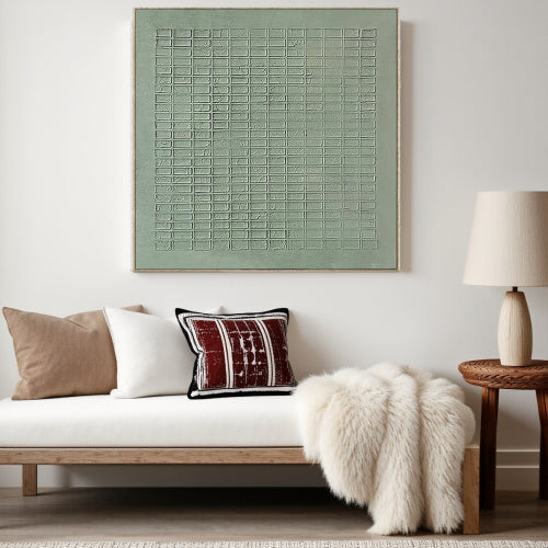 Textured Sage Grid Wall Art