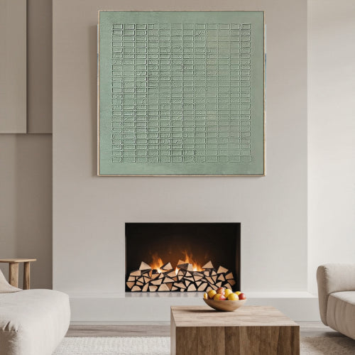 Textured Sage Grid Wall Art