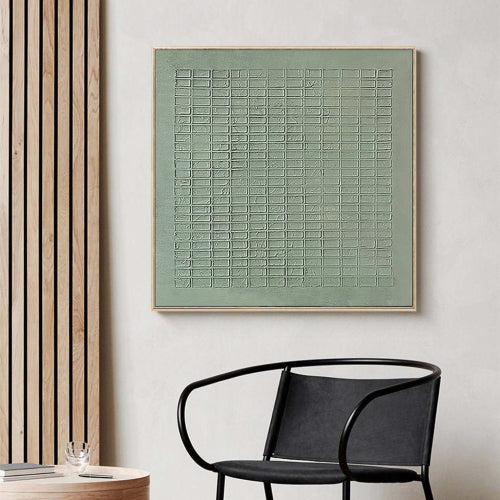 Textured Sage Grid Wall Art