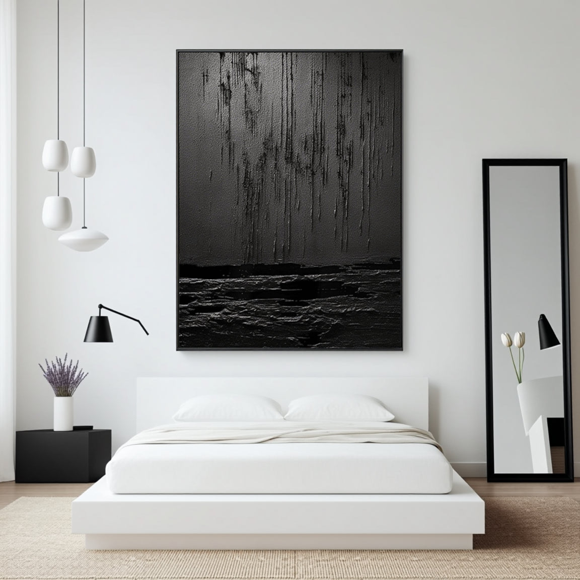 Sculptural Drip Effect Abstract Wall Art