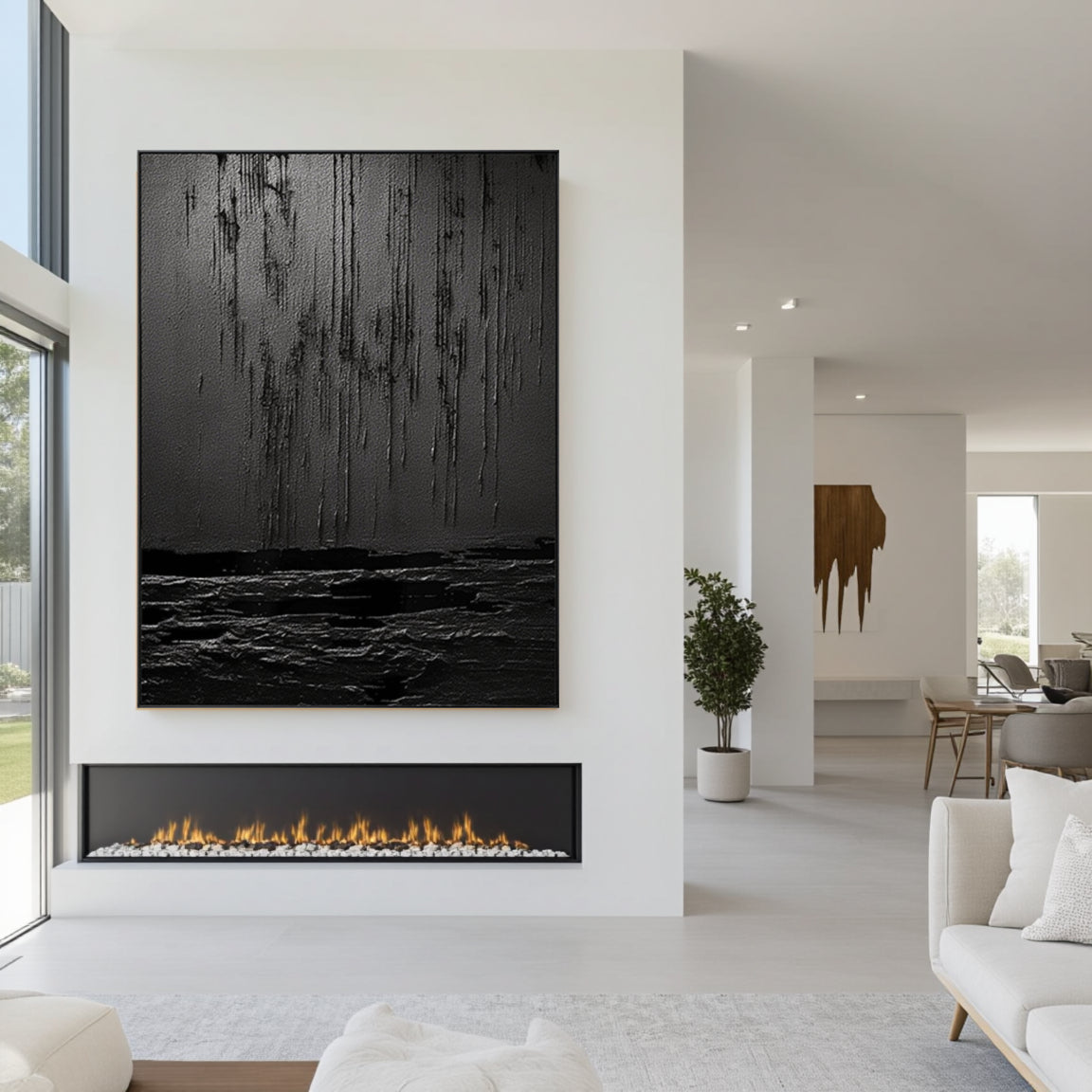 Sculptural Drip Effect Abstract Wall Art